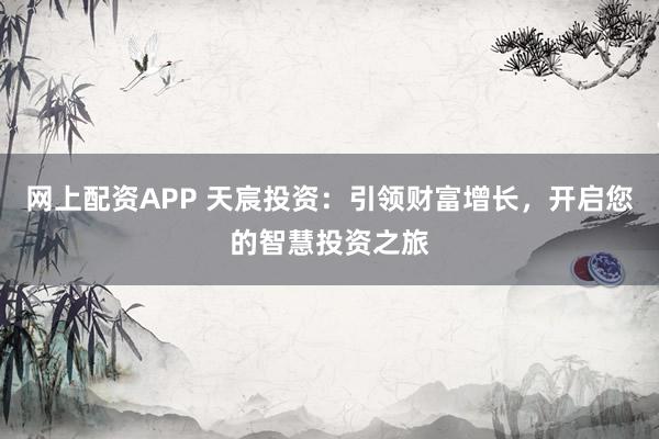 网上配资APP 天宸投资:引领财富增长,开启您的智慧投资之旅