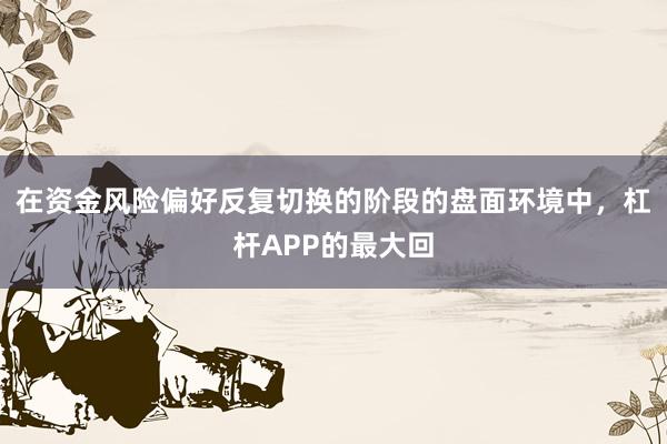在资金风险偏好反复切换的阶段的盘面环境中，杠杆APP的最大回