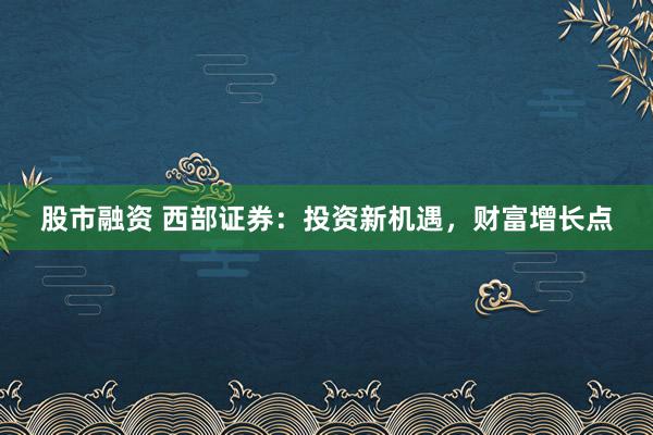 股市融资 西部证券：投资新机遇，财富增长点