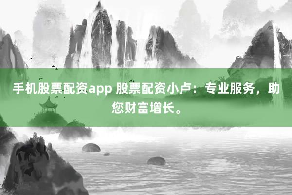 手机股票配资app 股票配资小卢：专业服务，助您财富增长。