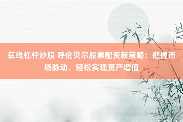 在线杠杆炒股 呼伦贝尔股票配资新策略：把握市场脉动，轻松实现资产增值