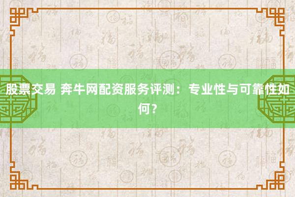 股票交易 奔牛网配资服务评测：专业性与可靠性如何？